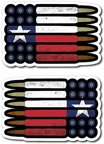 Texas Bullet Ammo Texan State Flag Vinyl Decal Bumper Sticker Car Window 3M