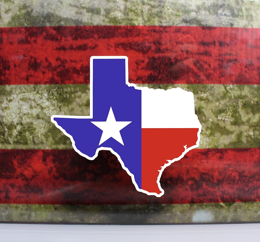 Decals by Haley 3 Pack Texas Flag Sticker Shaped Like Texas Flag Decal Pack for Car Truck Vehicle Window Vinyl Decals State Seal - Safe for Vehicle Paint Laptop Decal Bumper Sticker