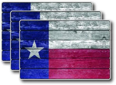 3 Pack Texas State Flag Decal Sticker Vinyl Car Truck Bumper Wooden Gift Texan USA
