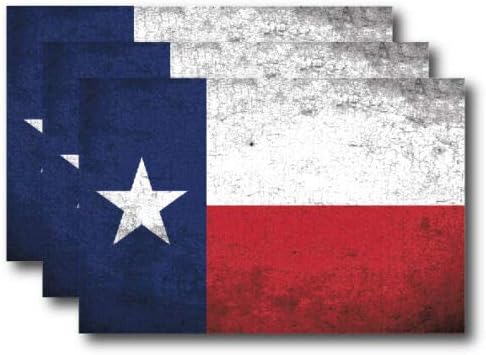 3 Pack Texas Texan State Flag Vinyl Decal Bumper Sticker Car Window US Truck Yeti