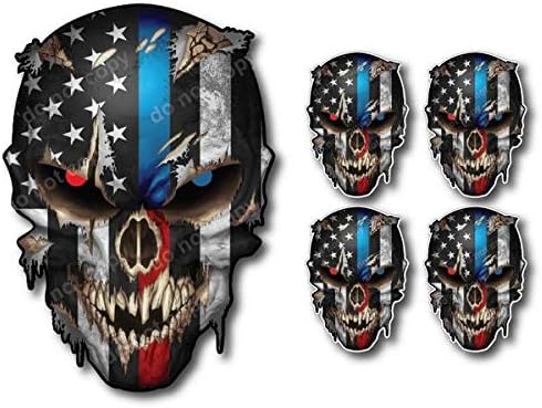 Sticker Pack - 5 Pack Thin LINE Skull American Flag Car Truck Sniper Marines Army Navy Military Graphic