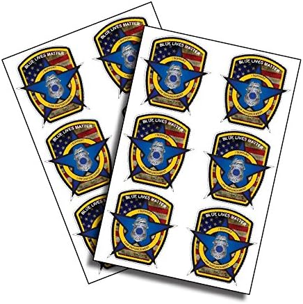 Thin Blue Line Police Officer American Flag Vinyl Decal Sticker 3M Peel and Stick Bubble Free Vinyl Car Truck
