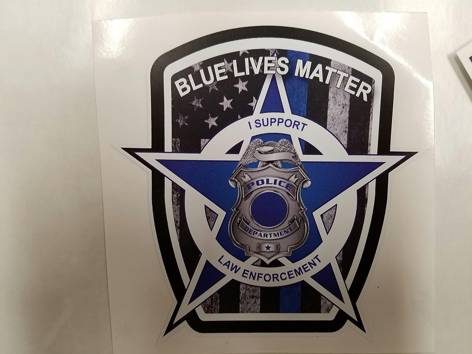 5 Pack of Thin Blue Line Police Officer BLM American Flag Vinyl Decal Sticker Car Truck