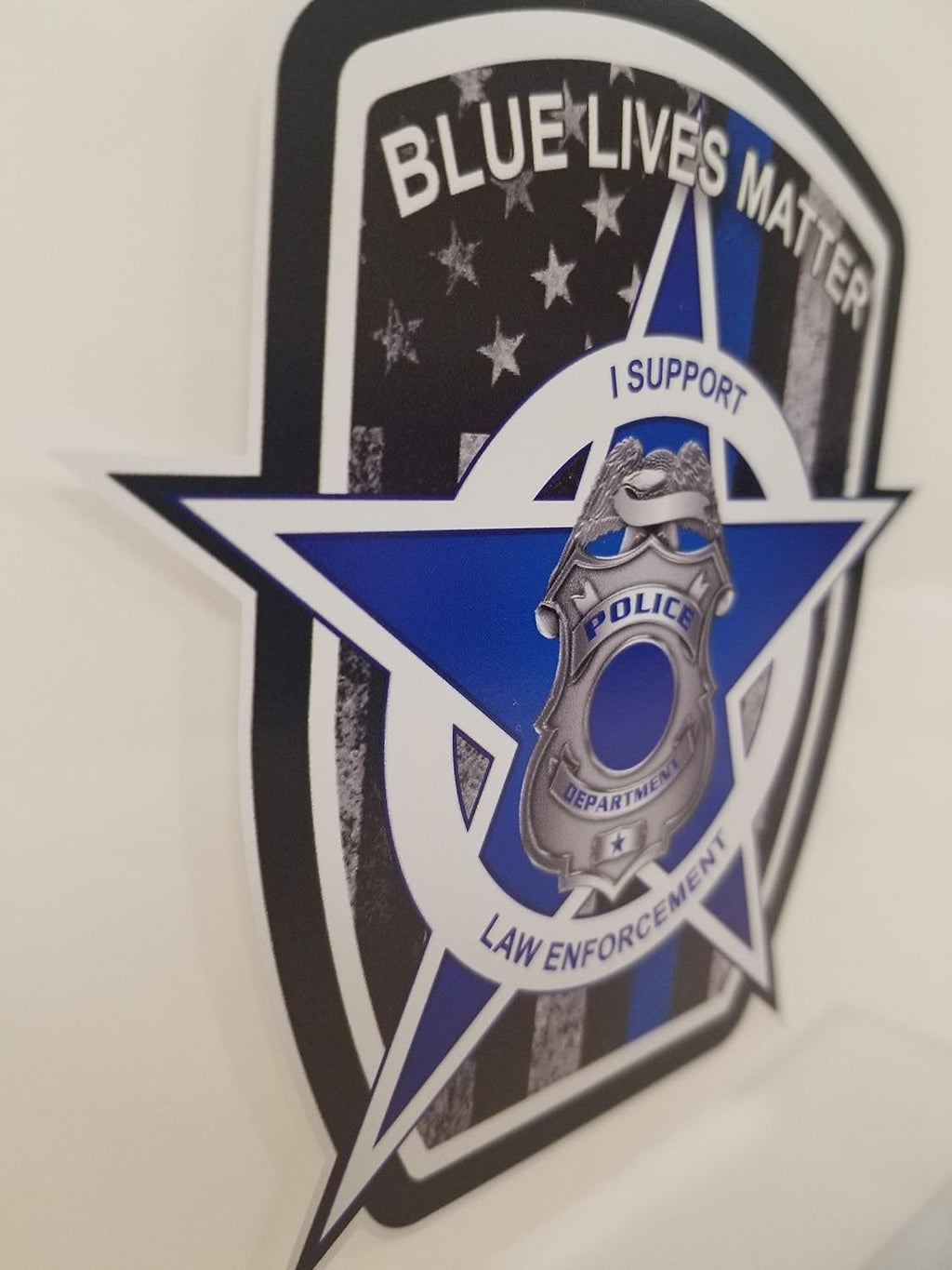 5 Pack of Thin Blue Line Police Officer BLM American Flag Vinyl Decal Sticker Car Truck