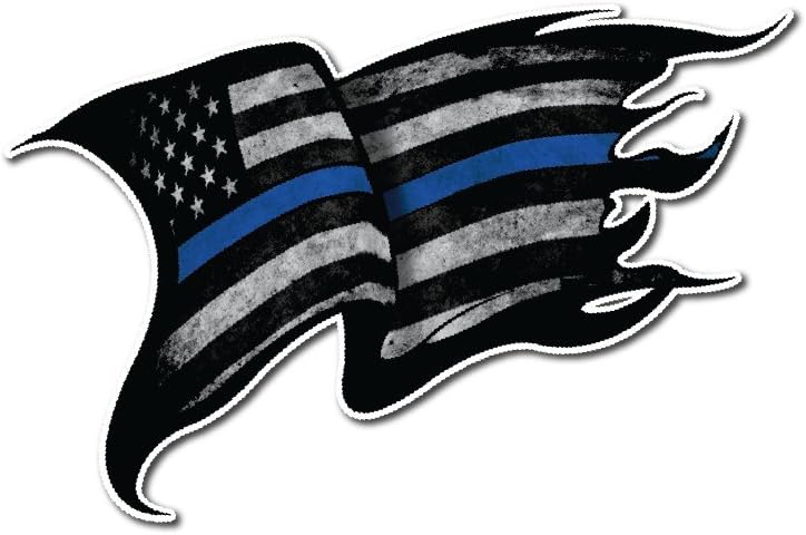 Sticker Pack - Thin Blue Line Tattered Subdued Decals Police Officer BLM American Flag Vinyl Decal Sticker Car Truck