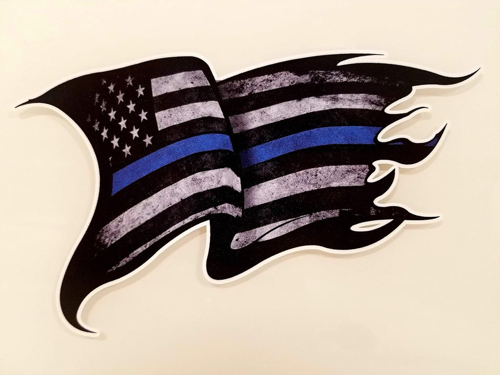 Sticker Pack - Thin Blue Line Tattered Subdued Decals Police Officer BLM American Flag Vinyl Decal Sticker Car Truck