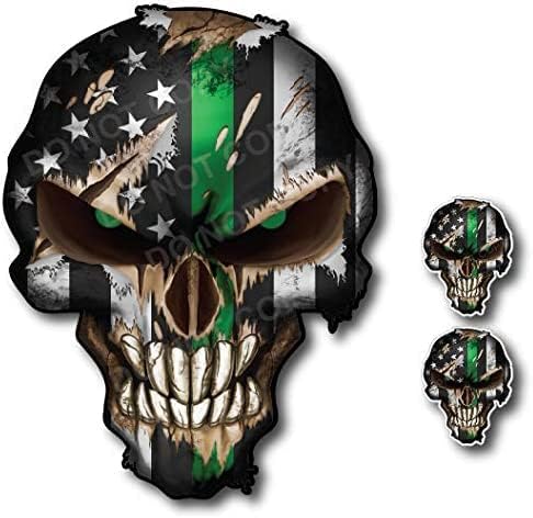 Skull with Reflective Eyes American Flag Vinyl Decal Stickers Car Truck Sniper Marines Army Navy Military Graphic
