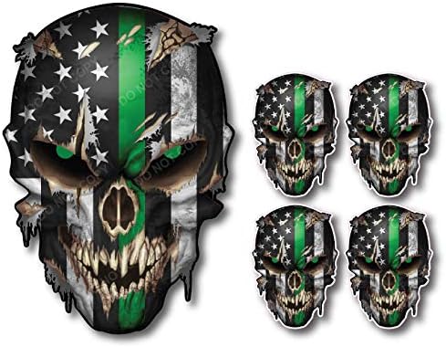 Sticker Pack - 5 Pack Thin LINE Skull American Flag Car Truck Sniper Marines Army Navy Military Graphic