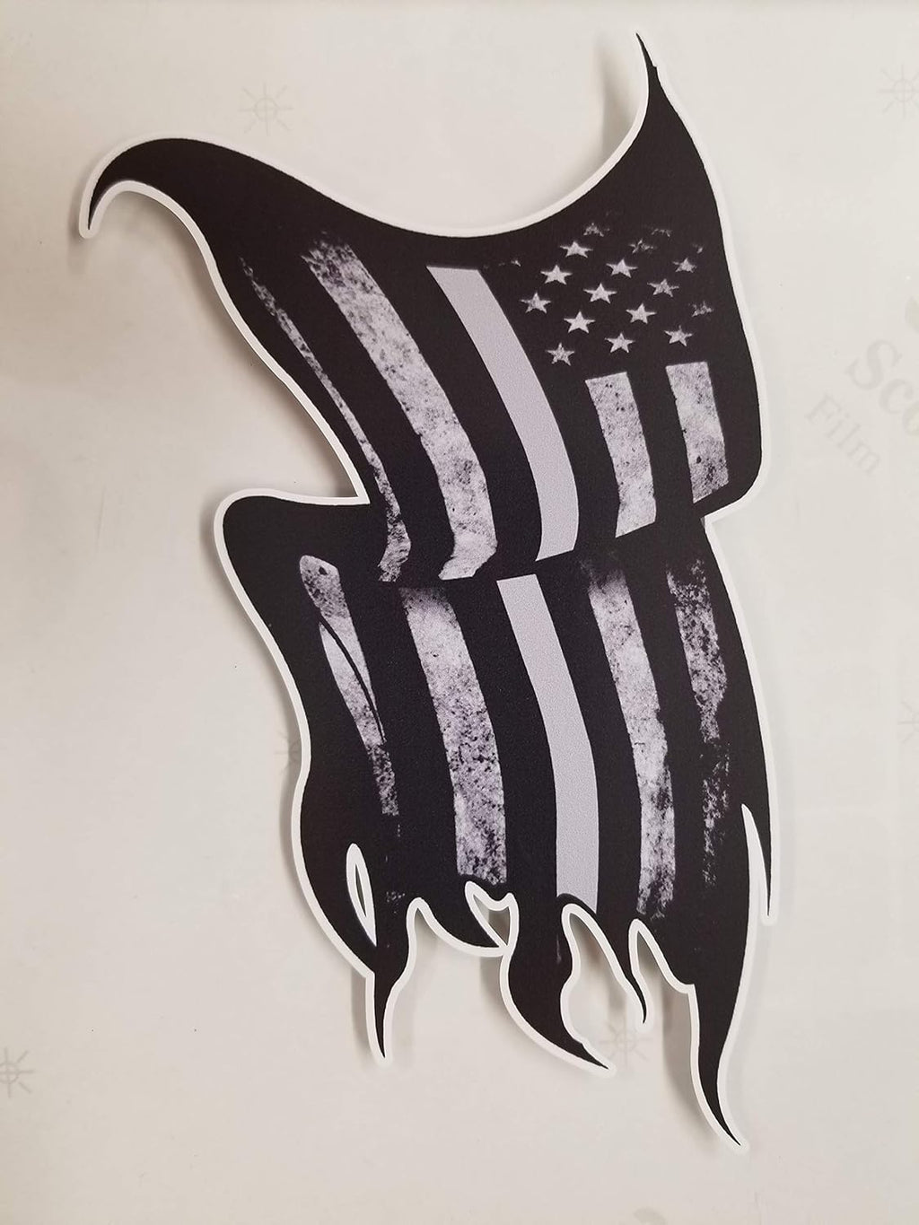 Thin Grey Line Tattered Flag Decal Correctional Officer Car Truck Vinyl USA Police Military Lives Matter