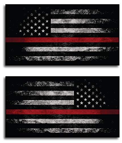 Thin Red Line Flag Firefighter Fire Department Fire Truck Red Lives Matter Decal Sticker Car Truck RLM