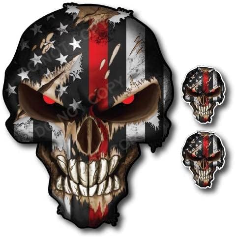 Skull with Reflective Eyes American Flag Vinyl Decal Stickers Car Truck Sniper Marines Army Navy Military Graphic