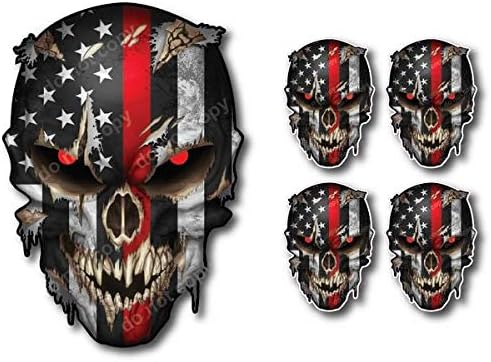 Sticker Pack - 5 Pack Thin LINE Skull American Flag Car Truck Sniper Marines Army Navy Military Graphic