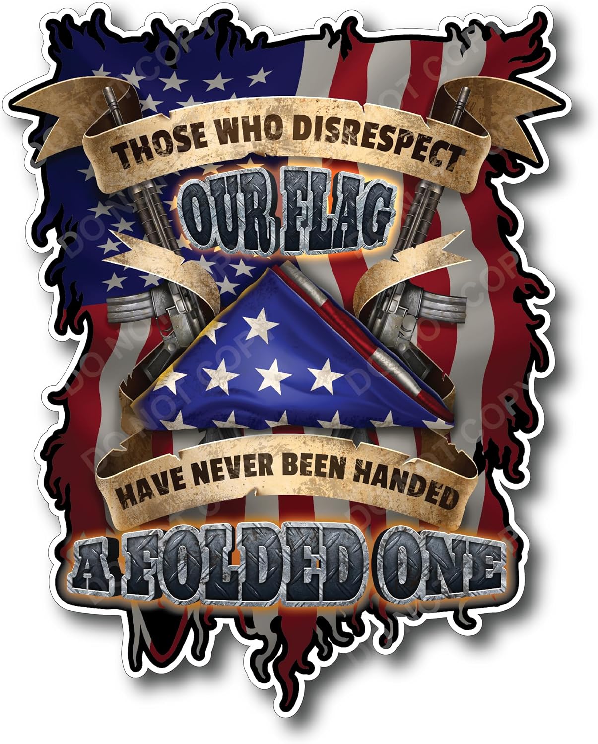 Decals by Haley Those Who Disrespect Our Flag Have Never Been Handed A Folded One 5 inch Sticker Decal for Cars Trucks Vehicles Motorcycles Boats