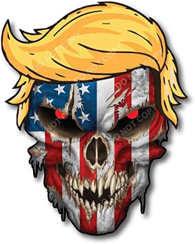American Flag with Donald Trump Hair Vinyl Decal Stickers Car Truck Sniper Marines Army Navy Military Graphic