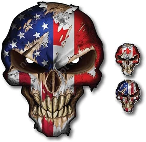 Skull with Reflective Eyes American Flag Vinyl Decal Stickers Car Truck Sniper Marines Army Navy Military Graphic