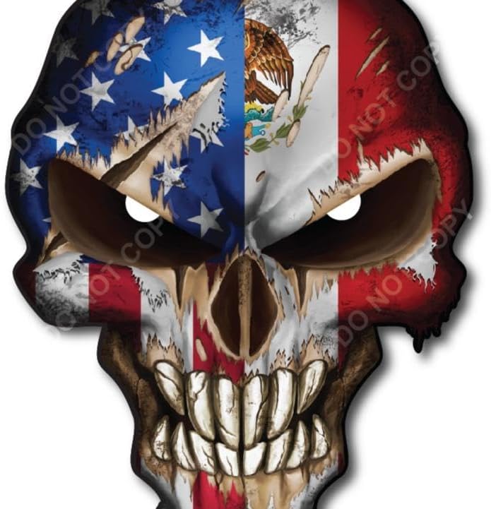 Skull with Reflective Eyes American Flag Vinyl Decal Stickers Car Truck Sniper Marines Army Navy Military Graphic