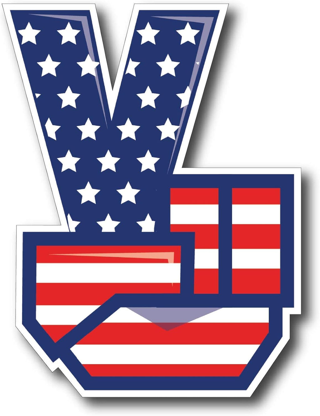 USA American Flag Peace Sign Vinyl Decal Sticker 1960's Version Vintage