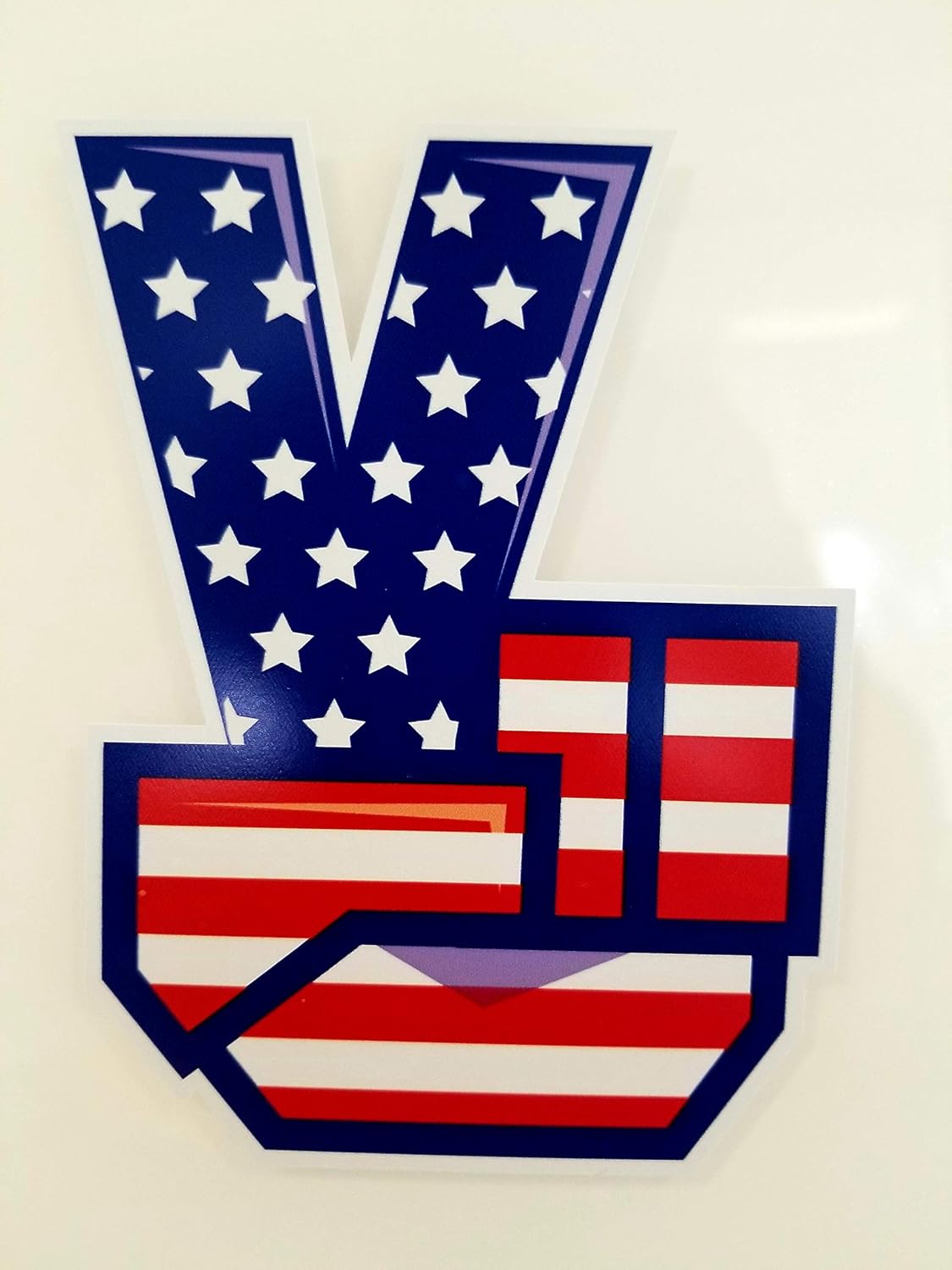 USA American Flag Peace Sign Vinyl Decal Sticker 1960's Version Vintage