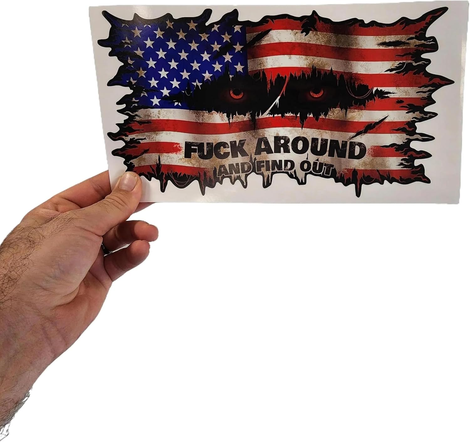 FAFO USA American Flag Decal Sticker – Small Patriotic Star Emblem Graphic – Weatherproof 3M Vinyl for Cars, Trucks, Toolboxes, Coolers, Bumpers – Durable Red White Blue Vehicle Accessory