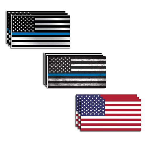 Variety Pack of Thin Blue Line and USA flag decal stickers American Flag Fallen Officer Cop Car Truck Blue Lives Matter